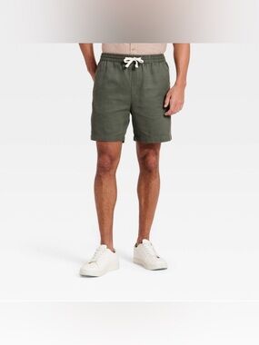 Goodthreads Olive Men’s Slim Fit 7” Comfort Stretch Canvas Short Sz M